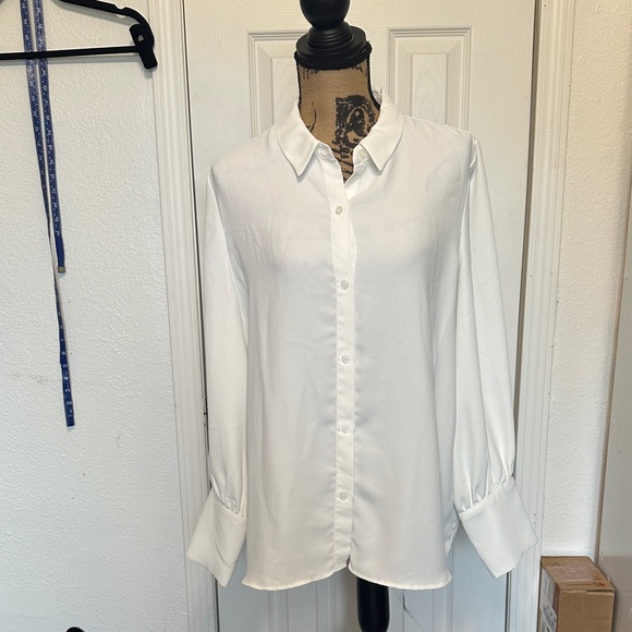 Halogen Tops - Halogen Cream Button-Up Blouse